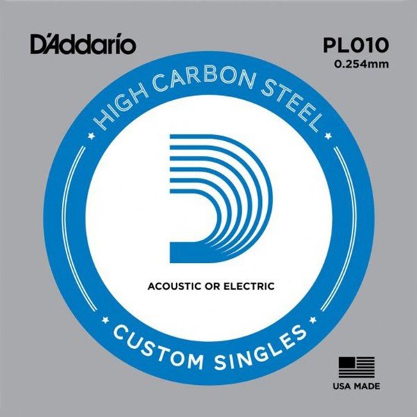 D'Addario PL010 Plain Steel Guitar Single String, .010